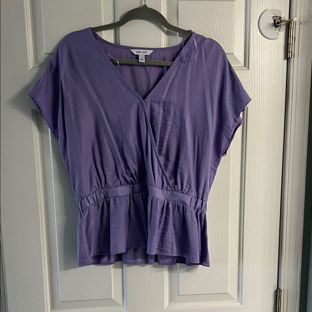 Lavender V-Neck Blouse